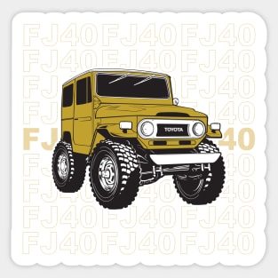 Harvest Gold FJ40 Stacked Sticker